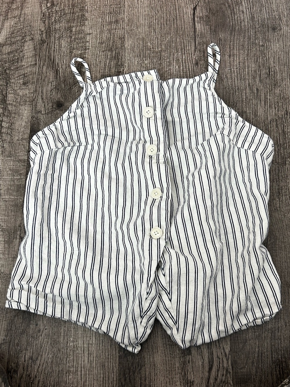 a new day White and Navy Striped Tank
